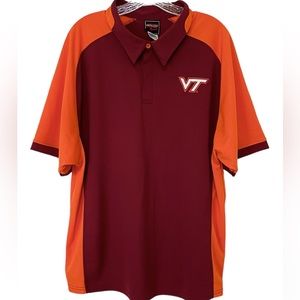 Virginia Tech Performance Fabric Polo Shirt Men’s XL Chicago Maroon Burnt Orange